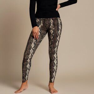 Black and White Snake Patterned Stretch Leggings Medium